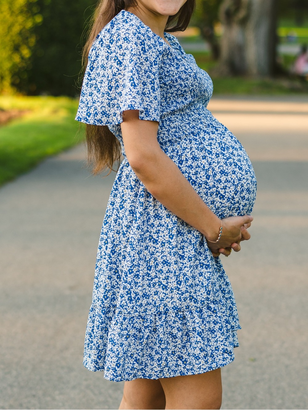 Pinkblush Blue Floral Maternity Dress - Picture 6 of 6